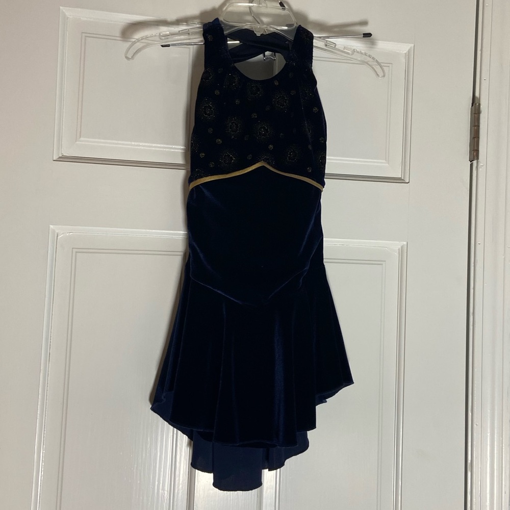 Figure Skating Dress (Navy/Gold)